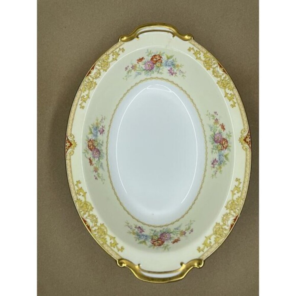 Noritake China Topaze Pattern Vintage Porcelain Oval Bowl 11.5" X 7.7" X 2.4"